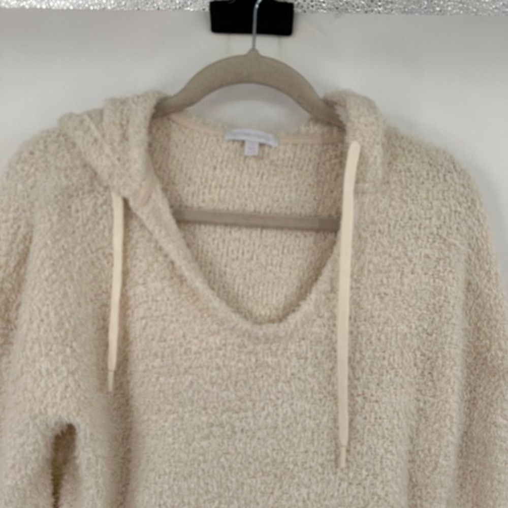 Cozy Cream Plush Hoodie Sweater - Picture 2 of 4